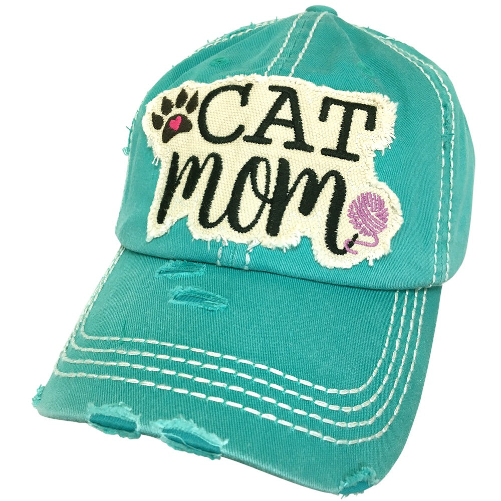 KBV-1260 Cat Mom Cap Turquoise