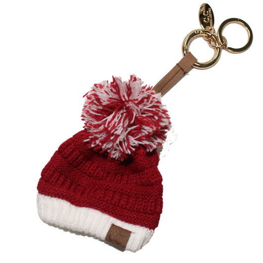 KB-56 Game Day Beanie Keychain Red and White