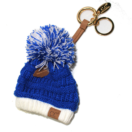 KB-56 Game Day Beanie Keychain Royal and White