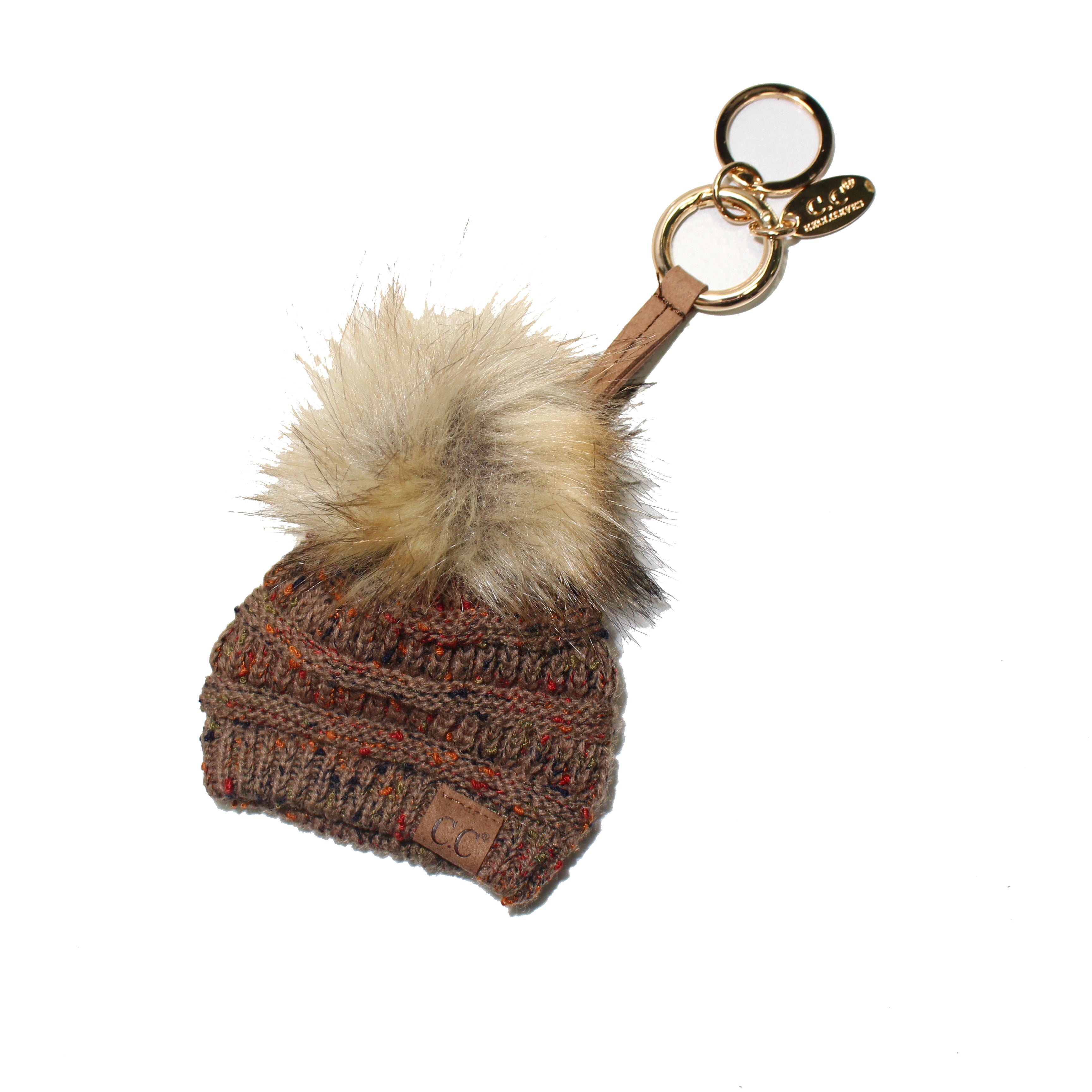 KB-33 Taupe Speckled Beanie Keychain